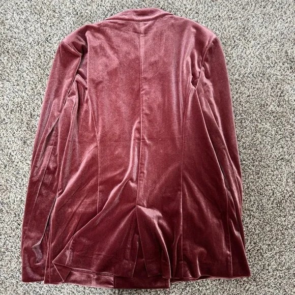 Maurices pink/red Velvet Suit Jacket with Oversized Fit - Picture 3 of 3